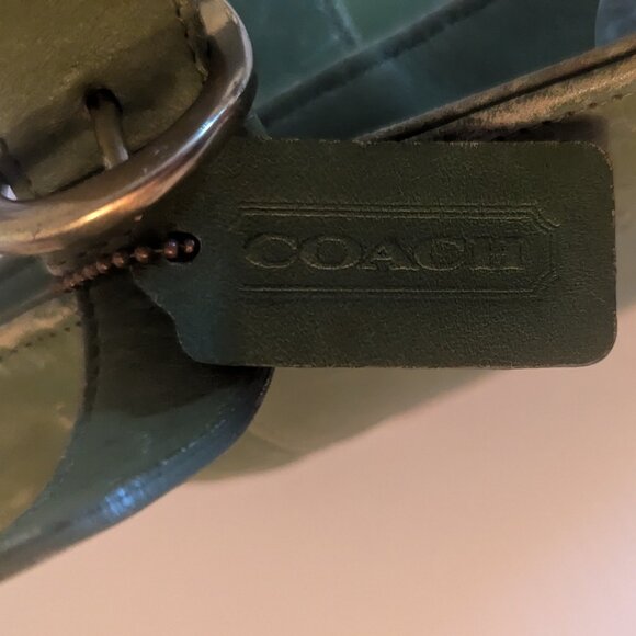 Coach Authentic Vintage Waverly Tote 4133 Green Purse Designer Distressed AS IS - Picture 4 of 15